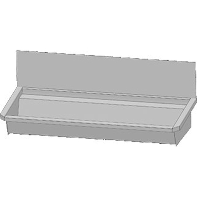 Intersan Sanilav auge de lavage avec pare-éclaboussures 120cm 2 pers. sans conduite inox 304