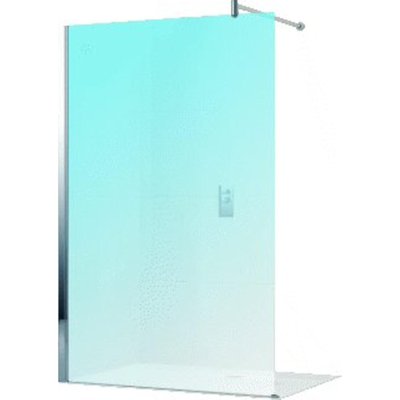 Novellini Lunes douche à l'italienne h 108 110x195cm avec support mural 100cm profil chrome mat et verre clair