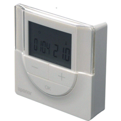 Uponor Smatrix Base thermostat d'ambiance prog.+RH T 148 Bus 26,5x80x80mm filaire numérique blanc brillant