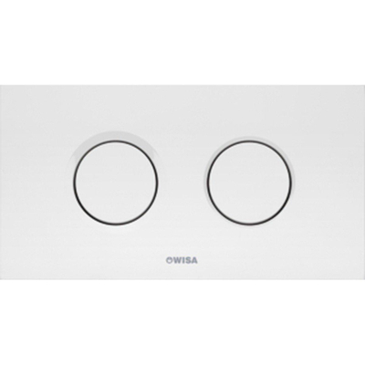 Wisa Juno plaque de commande plastique pneumatique 208x111mm avec double chasse pour élément WC XT blanc
