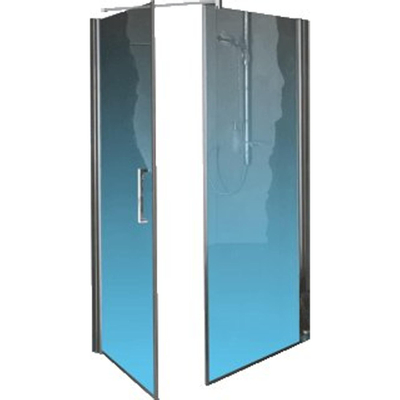 Novellini Giada porte pivotante G 93/96x195cm droite profil chrome mat et verre clair