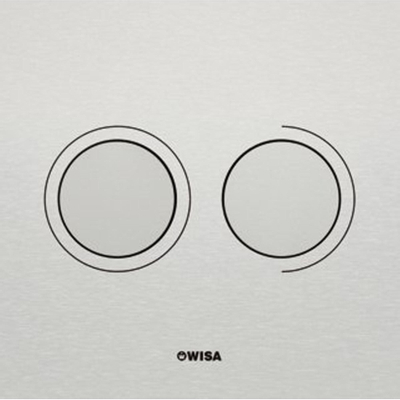 Wisa Luga plaque de commande aluminium pneumatique 16x16cm avec double chasse pour élément WC XS naturel