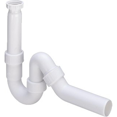 Viega Gootsteenafvoeren Siphon 1.1/4inch inclus tuyau mural Matière synthétique Blanc