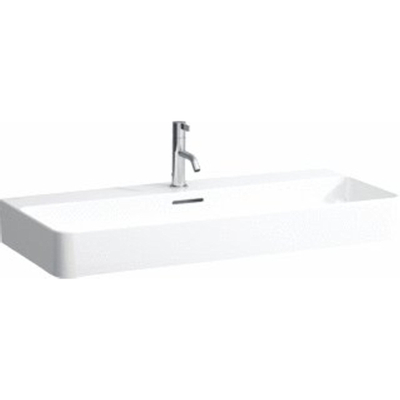 Laufen VAL lavabo 42x95x11.5cm avec trou de robinet avec trop-plein dessous poli SaphirKeramik lcc-blanc