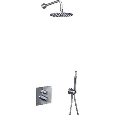 Ideal Standard Showerpack EASY box Slim Colonne de douche thermostatique avec douche pluie ø20cm bras de douche douchette stick et flexible 175cm chrome