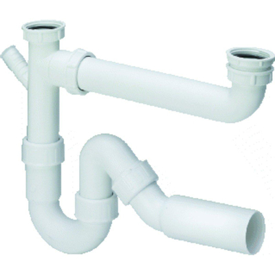 Viega Siphons d'évier Siphon double 1. 1/2 inchinch Polypropylène Blanc