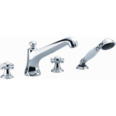 Dornbracht Madison 4 gats badkraan 225mm met omstel met garnituur met uitloop platina mat