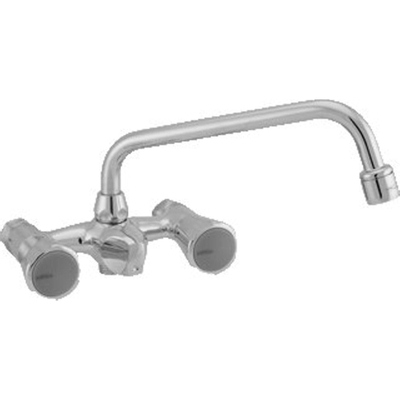 Venlo Nimbus II Messing Eco douchekraan met omstel met bovenuitloop 12cm hartafstand chroom