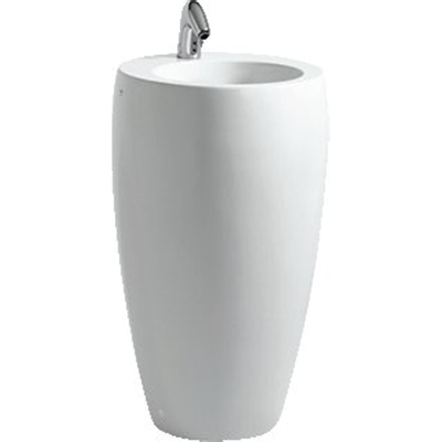 Laufen Alessi One lavabo autoportant 53x53x90cm sans trou de robinetterie incl. bonde céramique lcc-blanc
