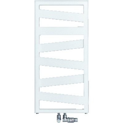Zehnder Ribbon radiateur sèche-serviettes 156.7x50cm 621watt acier blanc brillant