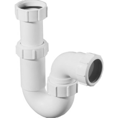 McAlpine Siphon tuyau en plastique modèle P avec marque de qualité KOMO 5/4x32mm blanc