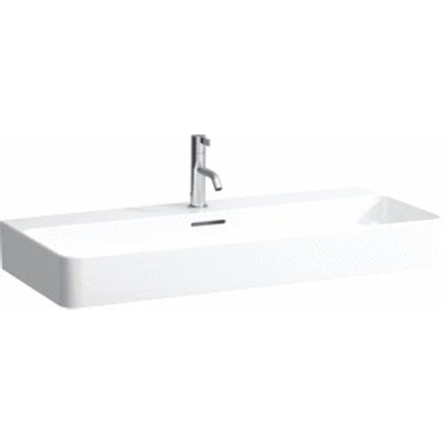 Laufen VAL lavabo 42x95x11.5cm avec trou de robinetterie avec trop-plein dessous rectifié SaphirKeramik blanc
