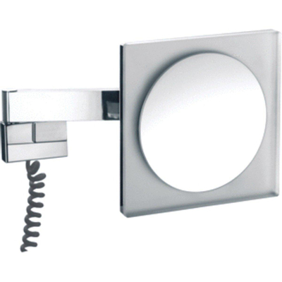 Emco Asis Miroir grossissant carré 22cm avec éclairage LED x5 chrome