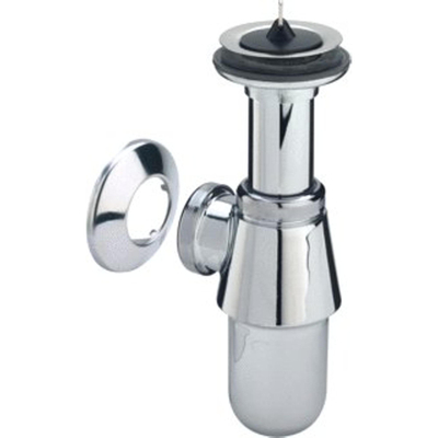 Viega siphon à gobelet pour bonde sans tube mural 6/4 avec rosace chrome