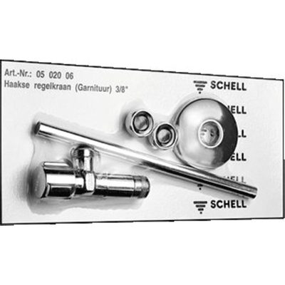 Schell Robinet d'arrêt d'angle avec tuyau 3/8x10mm pince chrome