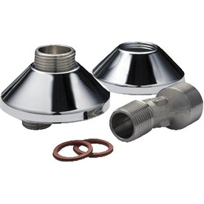 Raminex Raccord en S avec rosace Laiton Chrome