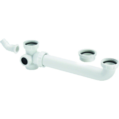 Viega Vidages d'évier Siphon double 1. 1/2 inchinch Polypropylène Blanc