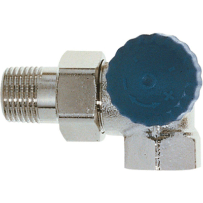 Heimeier Robinet d'arrêt thermostatique pour radiateur 1/2 double équerre RE Kvs 1,85 m3 h faible résistance