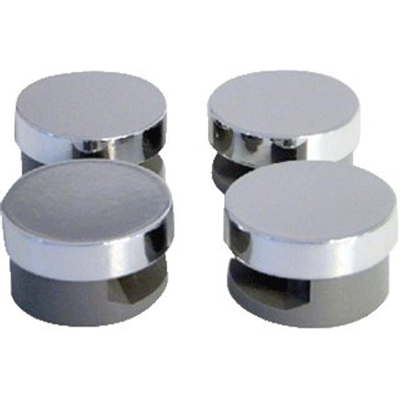 De Beer Jeu de fixation pour miroir Set 4 pièces avec bouton décoratif max.12Kg. chrome.