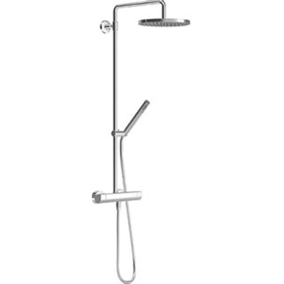 Hansa Tempra style mitigeur de douche thermostatique avec raccords et tuyau de douche avec douchette à main et douche de tête chrome