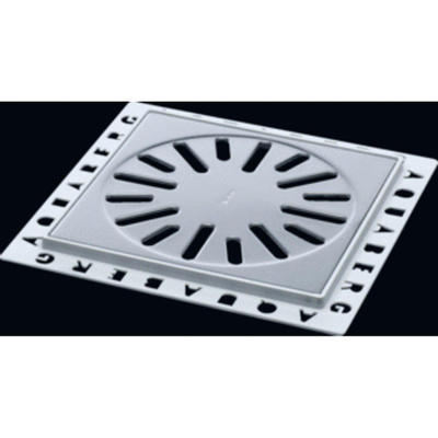 Aquaberg Siphon de rénovation en plastique ABS avec grille en acier inoxydable incl. deux siphons anti-odeurs 146x146mm hauteur d’installation 7mm