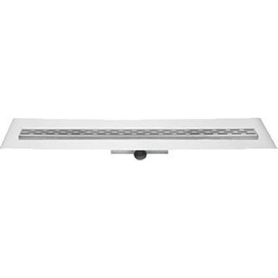 Easy Drain Compact 30 FF caniveau de douche inox avec plaque simple inox garde d'eau 30mm 200cm profondeur d'encastrement 63mm avec évacuation latérale