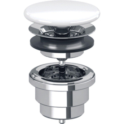 Villeroy & Boch bonde d'écoulement avec cache céramique plat non fermable CeramicPlus stone white