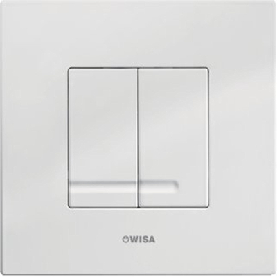 Wisa Delos bedieningspaneel vierkant kunststof 16x16cm dualflush DF wit TWEEDEKANS