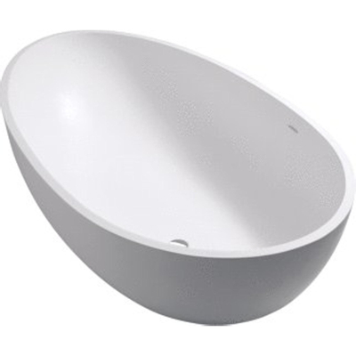 Crosstone Max vrijstaand bad 176x96x51cm ovaal Solid Surface wit mat