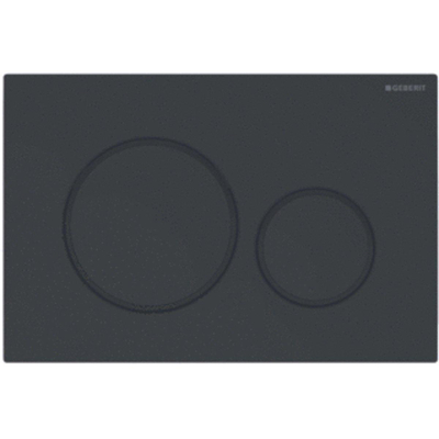 Geberit Sigma20 bedieningplaat met dualflush frontbediening voor toilet 24.6x16.4cm mat zwart TWEEDEKANS