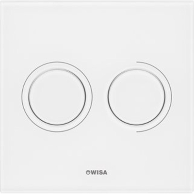 Wisa Luga bedieningsplaat glas pneumatisch 16x16cm met dualflush voor XS WC element wit