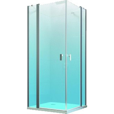 Huppe Design pure draaideur 100x190cm met segment matzilver helder glas