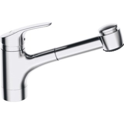 Hansa Hansamix Mitigeur d''évier monotrou avec douchette extractible avec bec 23,5cm chrome