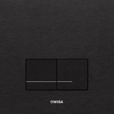 Wisa Delos bedieningsplaat aluminium mechanisch 16x16cm met dualflush voor XS WC element zwart TWEEDEKANS