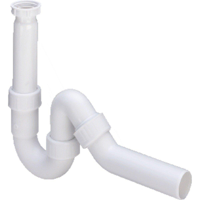 Viega Gootsteenafvoeren Siphon 1.1/4inch inclus tuyau mural Matière synthétique Blanc