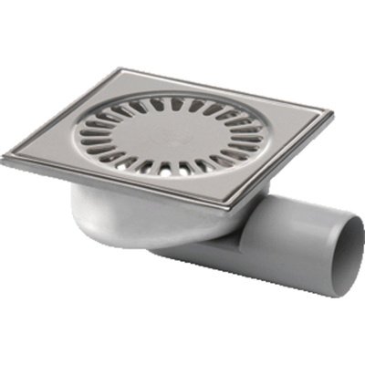 Van den Berg Siphon de sol inox sortie latérale et inférieure 50mm 15x15cm