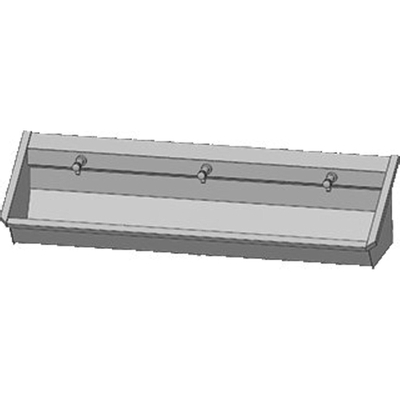 Intersan Sanilav gouttière de lavage 180cm avec 3 robinets temporisés inox 304
