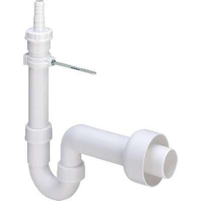 Viega Gootsteenafvoeren Siphon 1. 1/2 inchinch avec rosace y compris tube mural Matière synthétique Blanc