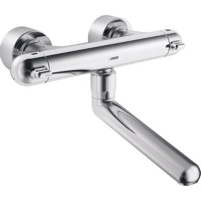 Hansa Hansacare robinet mural thermostatique avec bec pivotant 25,9 cm avec raccords encastrés obturables chrome