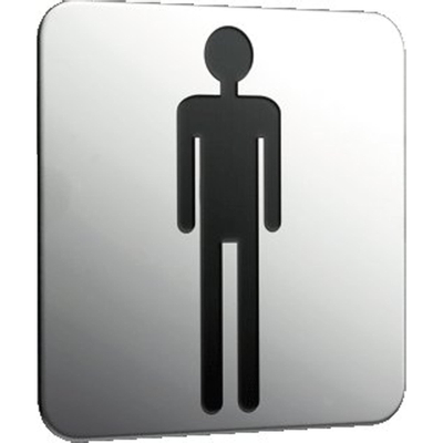 Emco System 2 plaque de porte "hommes" chrome