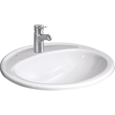 Jika lavabo h18.5xd41cm 1 trou pour robinet ovale céramique blanc