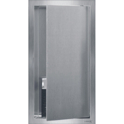 Looox BoX niche - 15x30x10cm - encastrée - avec porte - inox brossé