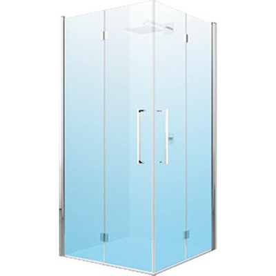 Novellini Yound 2.0 2GS cabine de douche entrée de coin portes pliantes 79/81x200cm chrome mat/ claire