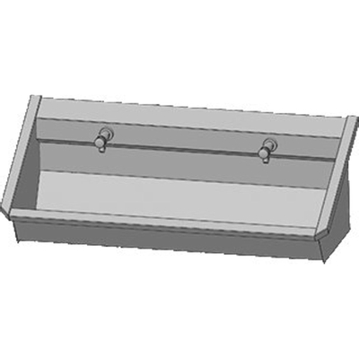 Intersan Sanilav wasgoot 120cm met 2 zelfsluitende kranen inox 304