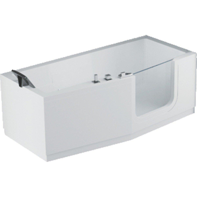 Novellini Iris Combi baignoire acrylique droite avec porte et sans panneaux 180x75/85x62cm avec châssis blanc