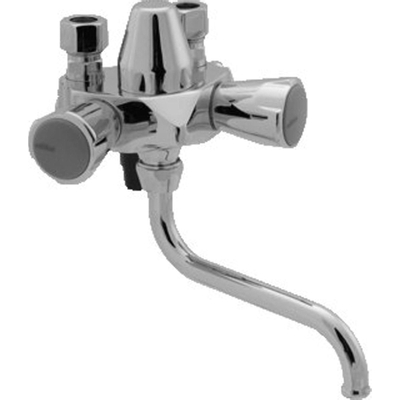 Venlo Nimbus II Messing Eco robinet poussoir combinaison y compris bec inférieur 8 bar chrome