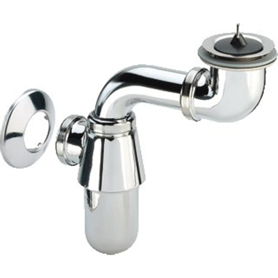 Viega siphon à godet pour bonde gain de place ergonomique avec bouchon 5/4 chrome
