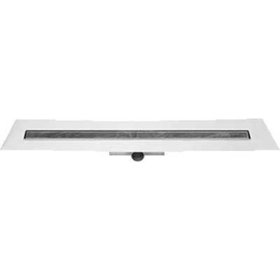 Easy Drain Compact 30 FF Caniveau de douche à carreler 140cm avec plaque simple siphon 30mm profondeur à encastrer 73mm évacuation latérale Inox