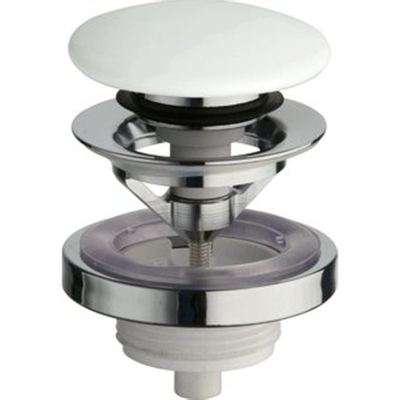 Raminex Up&Down Bouchon de vidage H6.5cm Laiton Chrome/blanc