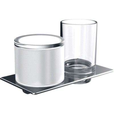 Emco Art glashouder/zeepdispenser met bedieningshendel chroom